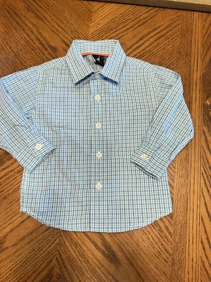 Bebé Niño Talla 12 meses ~ Camisa de Vestir NAUTICA Verde Blanco Azul A Cuadros Abotonada Foto 1 de 4