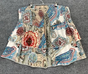 SHEIN Curve 3XL Boho Plus Size Strapless Top Western Paisley Ruffles Festival - Picture 1 of 10