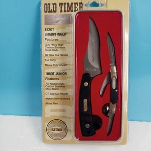 Schrade Old Timer Limited Edition 2018 Knife Set W/Tin 1520T Sharpfinger 1080T - Picture 1 of 11