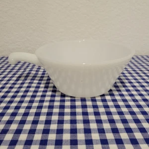 Anchor Hocking Fire King Vintage Milk Glass Soup Bowl with Handle - Picture 1 of 7