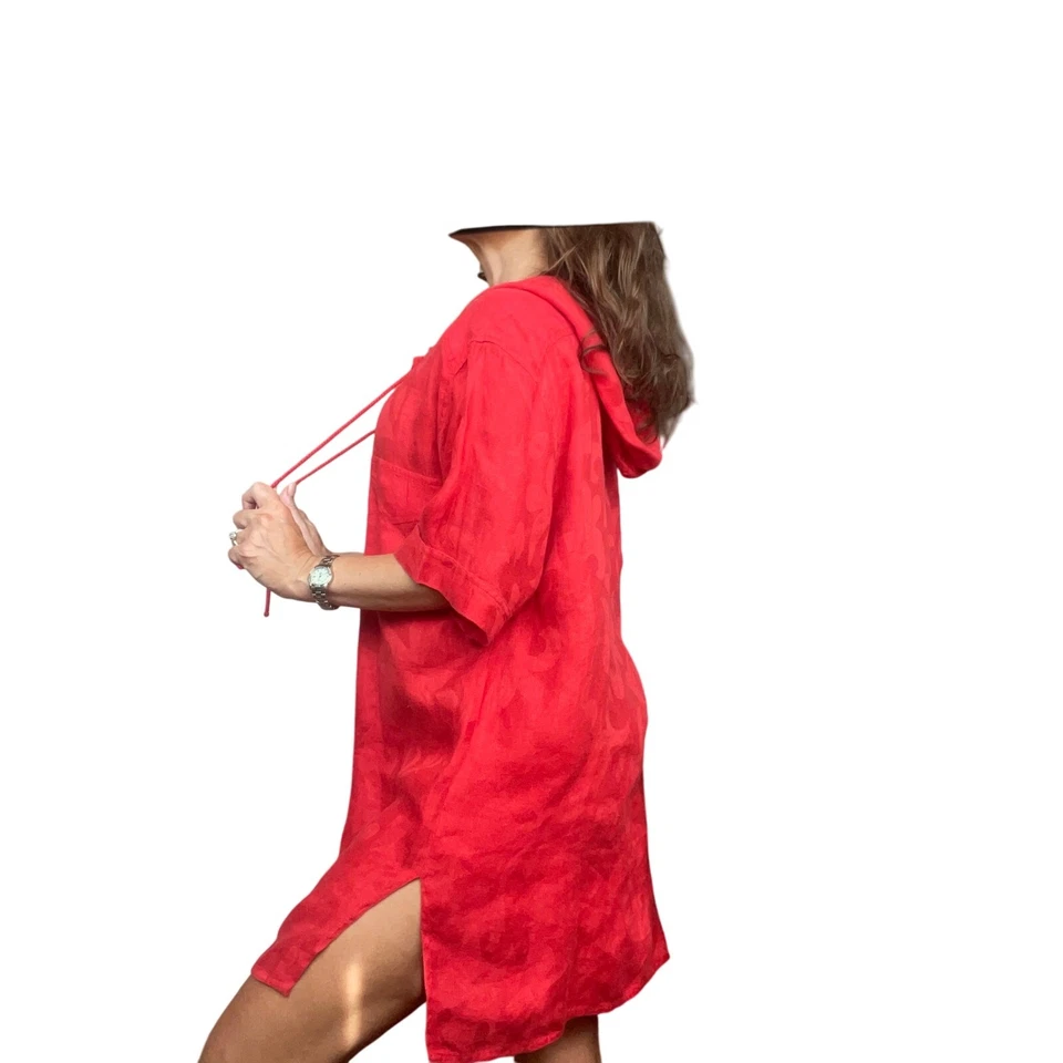 Vestido de baño vintage VALENTINO con capucha 100 % lino talla 6 pequeño S Foto 1 de 4