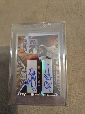 2023 LEAF EXOTIC DUAL 1/1 AUTO EMMITT SMITH DEION SANDERS DALLAS COWBOYS MINT!🔥 - Image 1 of 4