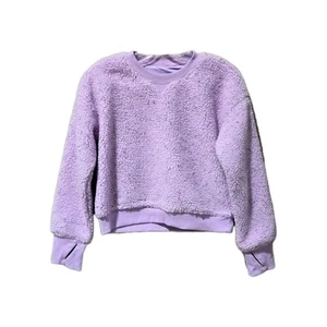 All in Motion Purple Sherpa Shearling Crewneck Lined Sweatshirt Size M (8) - Picture 1 of 4