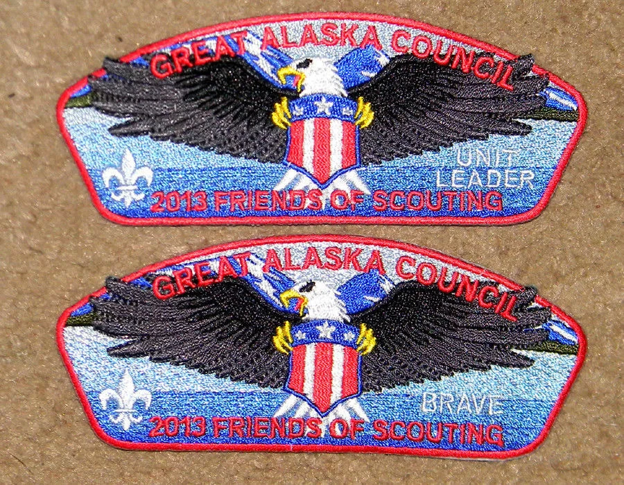 Great Alaska Council 2013 FOS CSP Set of 2 - Brave & Unit Leader - SA27 , SA27.1 - Image 1 of 1