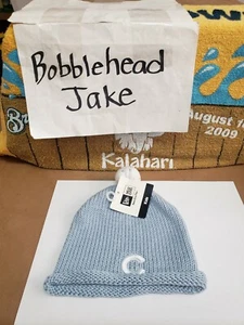 NEU MIT ETIKETT KLEINKIND/NEUGEBORENES BLAU CHICAGO CUBS NEW ERA BOMMEL 1. MÜTZE STRICK TOTENKOPF MÜTZE BABY - Bild 1 von 2