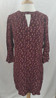 Ana Dress Womens Sz S Red Ditzy Floral Pullover Shift 3/4 Sleeve Casual Boho NWT