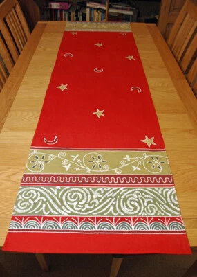 Table Runner Cotton Hand painted Fairtrade - Image 1 of 4