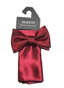 Alfani Bow Tie & Pocket Square Set Red Men's One Size Adjustable Pre-Tied - Picture 1 of 1