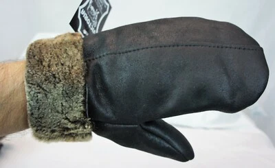 GUANTES DE PIEL DE OVEJA GENUINA REAL UNISEX MARRÓN/MARRÓN CENIZA S-2XL Foto 1 de 4