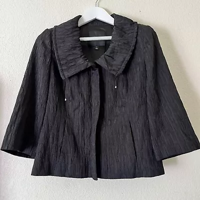 Blazer informal negro pequeño Classiques Entier para mujer manga 3/4 con cuello con cremallera Foto 1 de 4