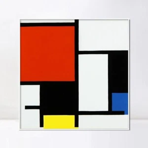 "Gerahmter Leinwanddruck Serie #041 von Piet Cornelies Mondrian Wandkunst 24""x24" - Bild 1 von 6