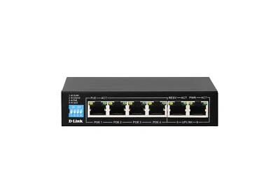 D-Link 6 Port 10/100Mbps PoE Switch with 4 Long Reach Ports and 2 Uplink Ports - Image 1 of 4