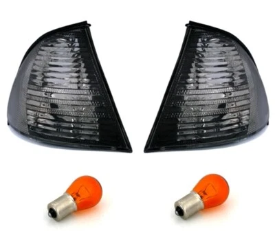 Frontblinker für BMW E46 3er Limo Kombi 98-01 Blinker Set Schwarz Neu Tuning vor - Bild 1 von 4