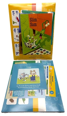 2 paquetes de práctica para aprender a leer fonética enganchada, incluidos libros Slim Sam y etiquetas Foto 1 de 4