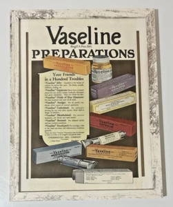 1911 VASELINE PRÄPARATE ZINK MENTHOL ALTNIEDERLÄNDISCH Werbung gerahmt 17"x13" - Bild 1 von 4