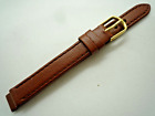 Brown 10 mm Genuine Leather Calf Grain Watch Strap Gold Buckle 10mm Lug