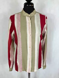 I BLUES MAX MARA VINTAGE '80 Camicia Donna Cotone Blusa Rigata Coreana Sz.L - 46 - Imagen 1 de 5