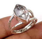 Herkimer Ring Raw Gemstone 925 Sterling Silver Women Jewelry All Size Mo