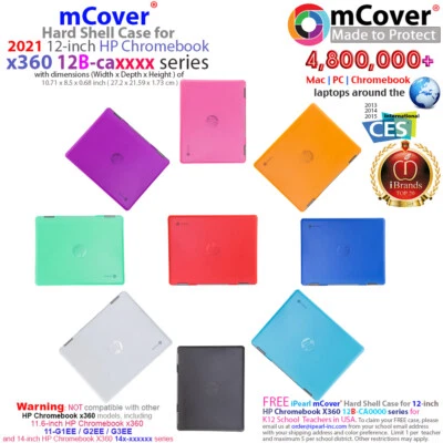 NUEVO ESTUCHE RÍGIDO TRANSPARENTE mCover® para portátil HP Chromebook X360 serie 12B-CAXXXX 12" Foto 1 de 4