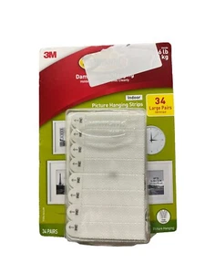 Command 3M Picture Hanging Strips 34 Large Pairs Indoor - Picture 1 of 3