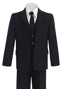 Formal Big Boys Suit Slim Cut 5 Ps Set Jacket Pants Vest Dress Shirt Tie 2t -20  - Picture 1 of 7