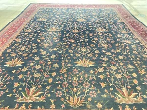 ANTIQUE TURKISH RUG OVERSIZE HANDKNOTTED WOOL PILE 1920'S R# - Picture 1 of 11