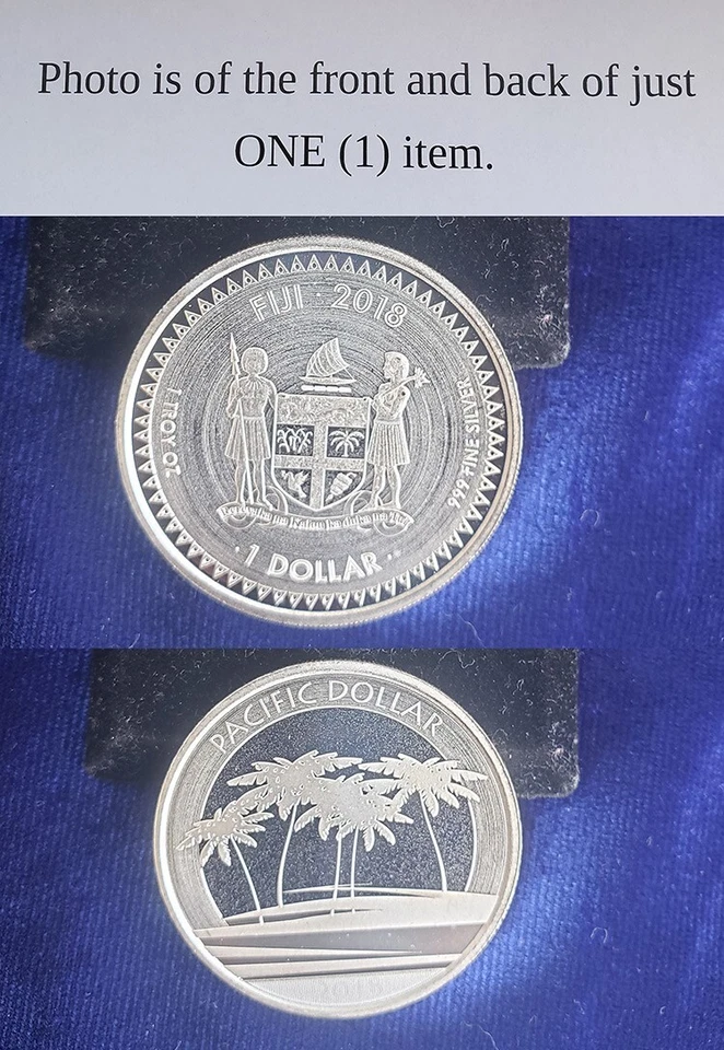 2018 FIJI 1 Pacific Dollar 1 Troy Oz .999 Fine Silver Round Coin 241690 - Image 1 of 1