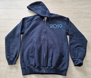 Disney Hoodie Sweatshirt Medium Navy 2019 Graphic Print Zip Up Hooded - Picture 1 of 11