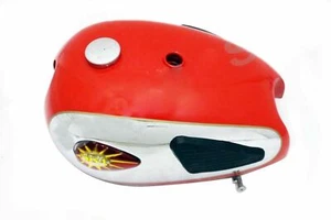 BSA A7 A10 Super Rocket Red Chrome Fuel Tank + Knee Pad Cap & Tap - Picture 1 of 7