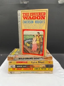 Lot of 6 Vintage Western Pocket Paperback Books Various Authors Cowboy - Picture 1 of 11