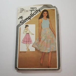 Simplicity 9873 Pull-On Skirt Layered Double Elastic Sewing Pattern Size 10 CUT - Picture 1 of 5