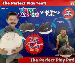 HAPPY NAPPER HIDEAWAY PETS SHARK Kids Children PLUSH & TENT, PILLOW BNIB - Picture 1 of 10