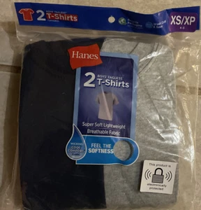 Hanes Boys Tagless T-Shirts Cool Wicking Comfort Soft Size XS (4-5) XP NEW - Picture 1 of 2