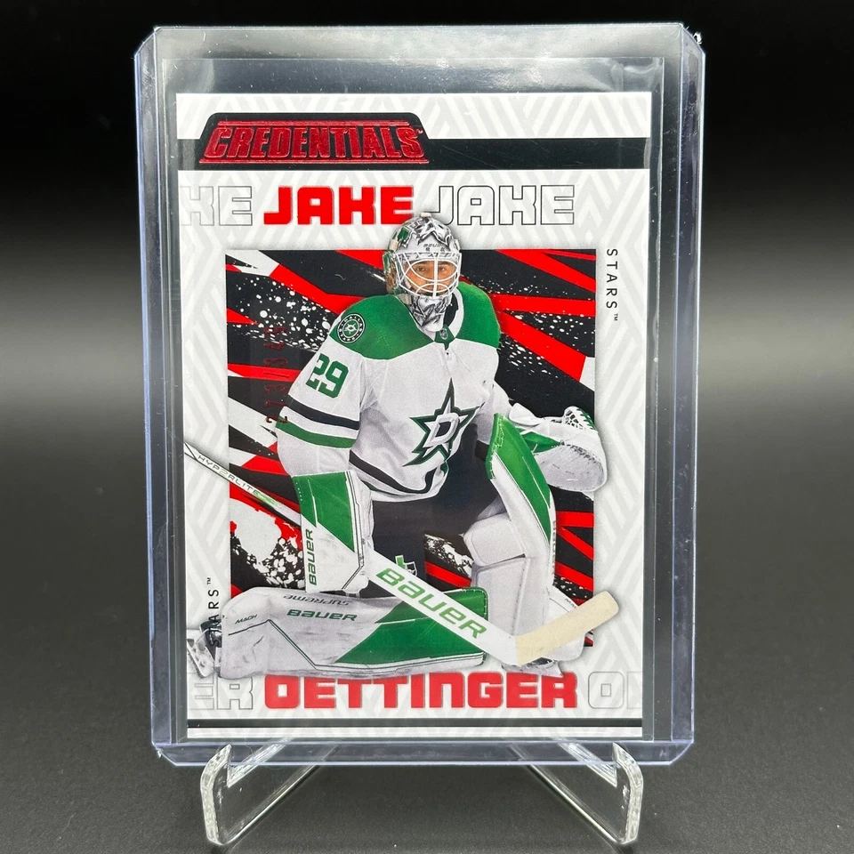2023-24 UD Credentials JAKE OETTINGER #25 Red 273/349 - Dallas Stars - Image 1 of 4