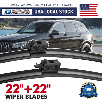 22"+22" All season Wiper Blades Set for 2016 2017 2018 Mercedes-Benz C350e C300 — 第 1/4 张图片