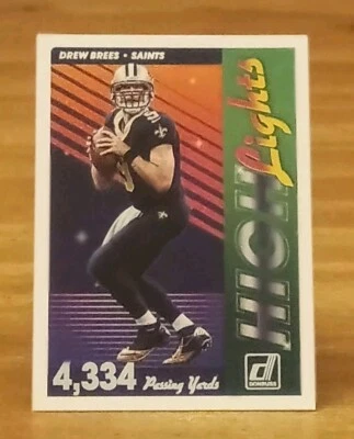 2018 Donruss Highlights Drew Brees New Orleans Saints  - Image 1 of 3