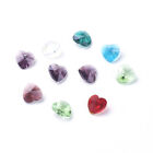 200Pcs Glass Pendants Faceted Love Heart Crystal Charms Mixed Color 10x6mm