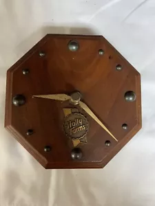 Vintage Wooden ClockBy The Thorpe company In statesville,NC,Holly Farms,w/ Logo - Picture 1 of 7
