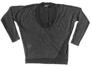 COTELAC Pullover Maglione Maglia Leggera Scollo a U Grigio Nero Taglia 1/US M - Foto 1 di 5
