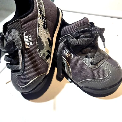 Puma Roma Kinderfit Bebé Niño Pequeño 4 Gris Camuflaje Rayas Tenis Informales Zapatos Niños Foto 1 de 4