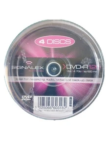 4 Pack Dvd-r 4.7gb 120 Mins Recordable Ideal For Audio Video Back Up Data - Picture 1 of 2