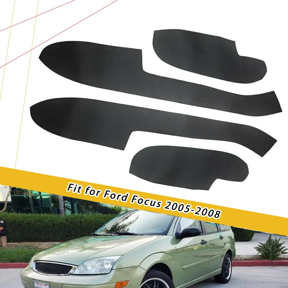 Black 4pcs Inner Door Panels Armrest Leather Cover Trim for Ford Focus 2005-2008 Foto 1 de 1