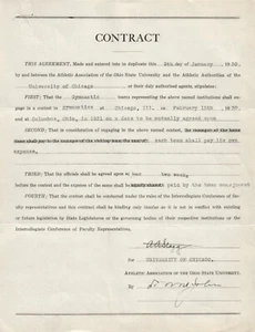 Rare Amos Alonzo Stagg and Lynn St. John Signed Contract with Full JSA Letter - Picture 1 of 2