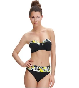 FANTASIE BEZIERS BÜGEL BANDEAU BIKINI BH + FALT- ODER MITTELHOHER SLIP SET - SCHWARZ - Bild 1 von 7
