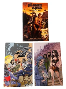 3 PLANET OF THE APES TIME OF MAN + MIKE ALLRED T.O.M & SIMIAN AGE VARIANTS BOOM - Picture 1 of 2