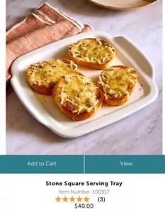 NEW IN BOX Pampered Chef Stone Sqaure Serving Tray. #100917 - Picture 1 of 1
