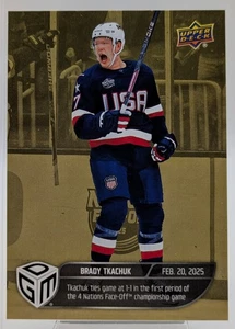 2024-25 4 Nations Face-Off Game Dated Moments Gold Brady Tkachuk #18 - Picture 1 of 2