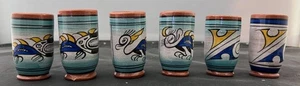 I Onza Panama Hand Painted Glazed Earthenware Shot Glasses Set of 6, 2.5” - Picture 1 of 4