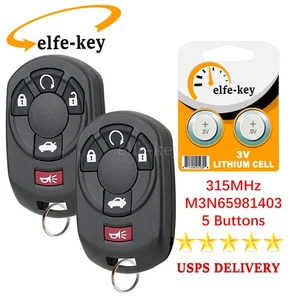 2Pcs for 2005 2006 2007 Cadillac STS Keyless Entry Remote Key Fob 5B M3N65981403 - Picture 1 of 8