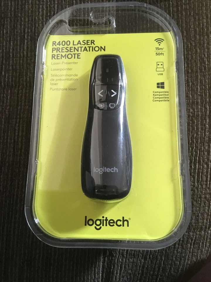 Logitech R400 Wireless Presentation Remote - Red Laser Pointer - PC - Black - Image 1 of 1